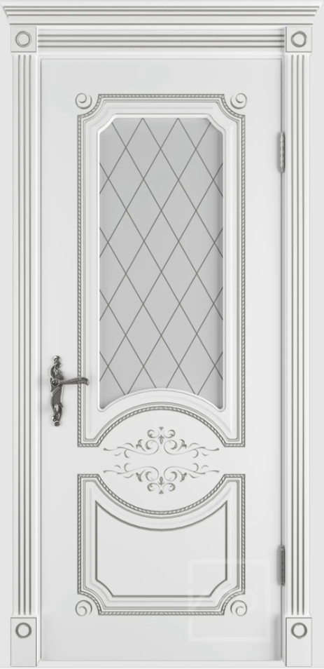 Белая эмаль патина серебро