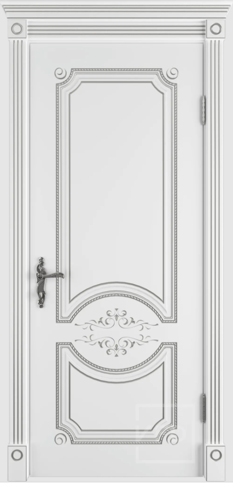 Белая эмаль патина серебро